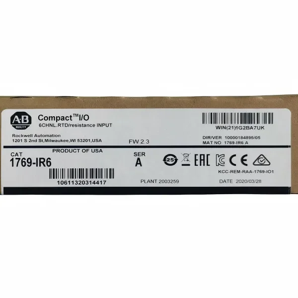AB 1769-IR6 CompactLogix 6 Pt RTD Module